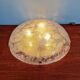 Large brass and frosted glass ceiling light, Hillebrand, 1970.