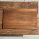 Rectangular solid teak tray with carved edges 40x25
