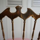 Italian Side Chairs in Golden Brass by Giuseppe Gaetano Descalzi for Chiavari, 1950, Set of 2