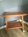 Mid-Century Bar Cart / Serving Trolley — Solid Wood, 1960s