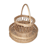 Bar rattan wicker bottle holder 1960