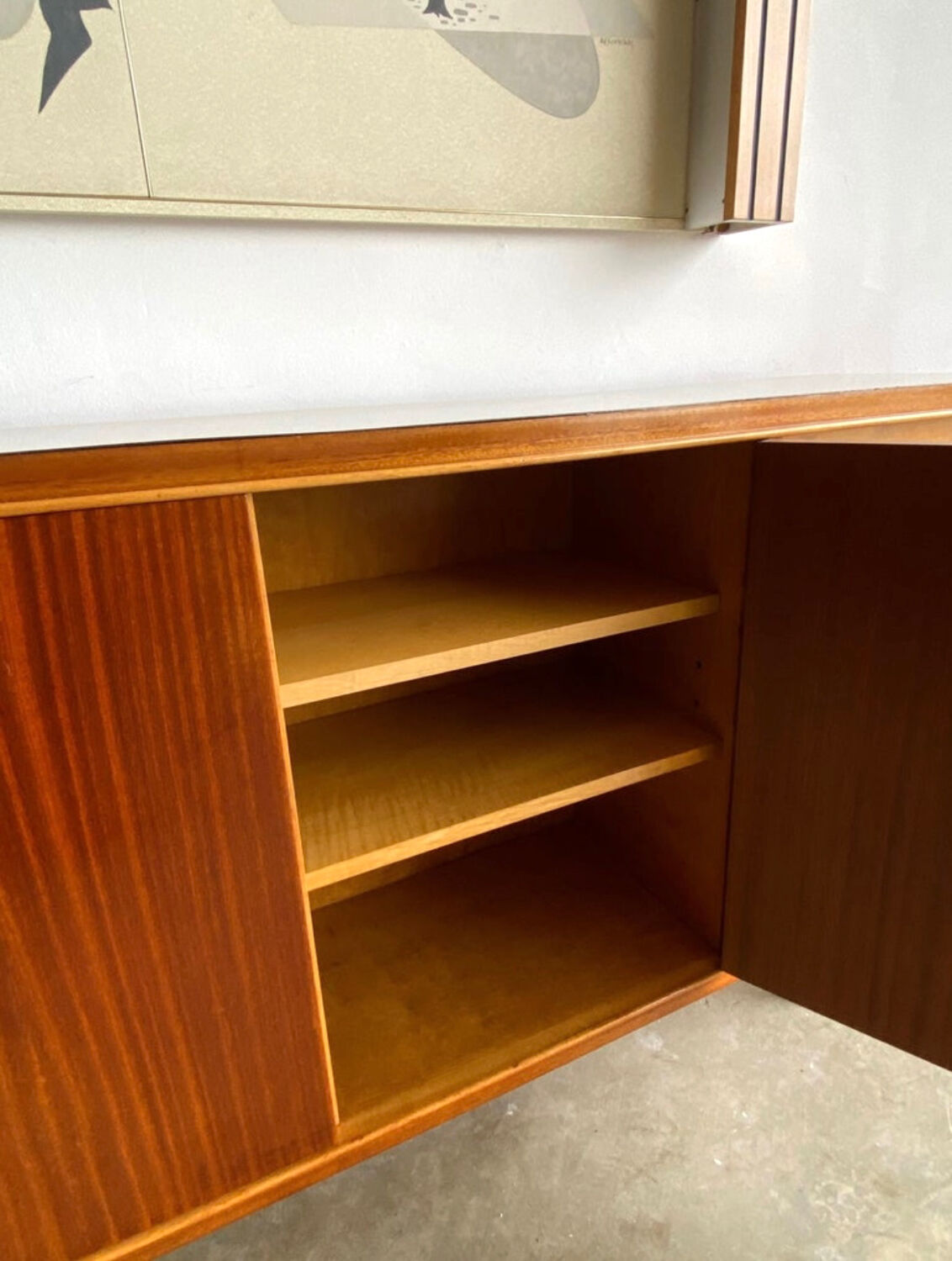 Sideboard and Matching Decorative Art Piece from the Cruise Liner "SS Rotterdam"