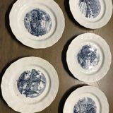 Assiettes paysages bleu de delft