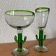 Vintage blown glass cactus glasses