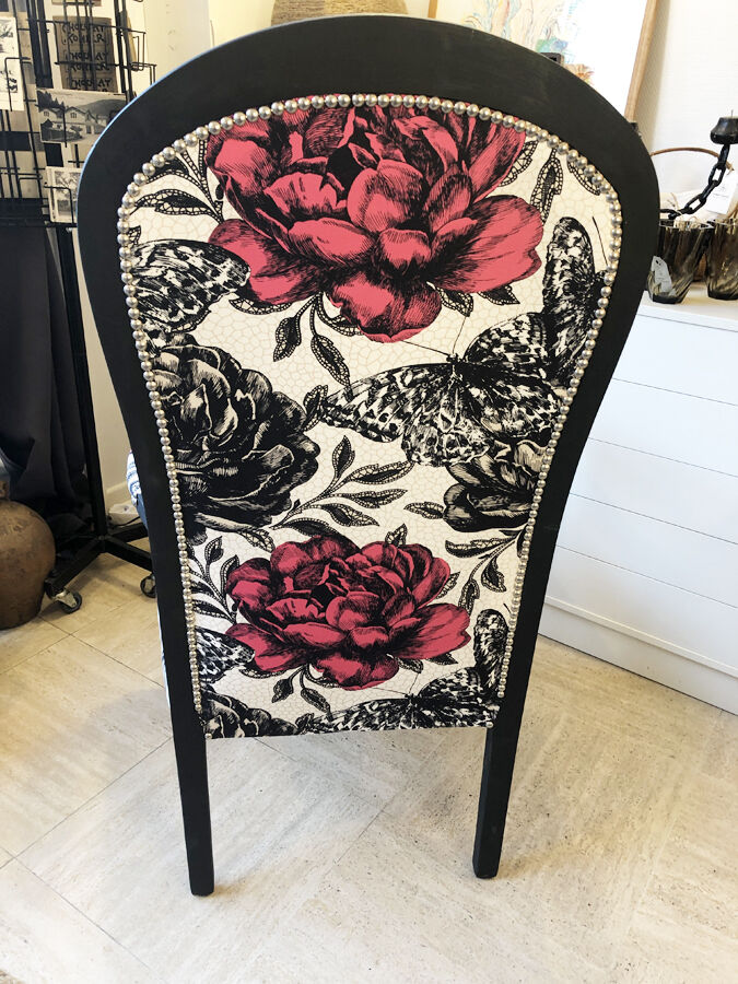 Black Voltaire armchair restyled, 1950