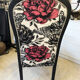 Black Voltaire armchair restyled, 1950