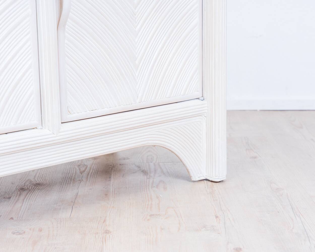 Enfilade Mid-Century Pencil Reed / en rotin, costal design des années 80.