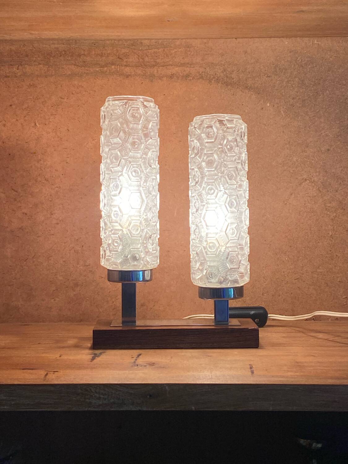 Lampe double vintage mid century