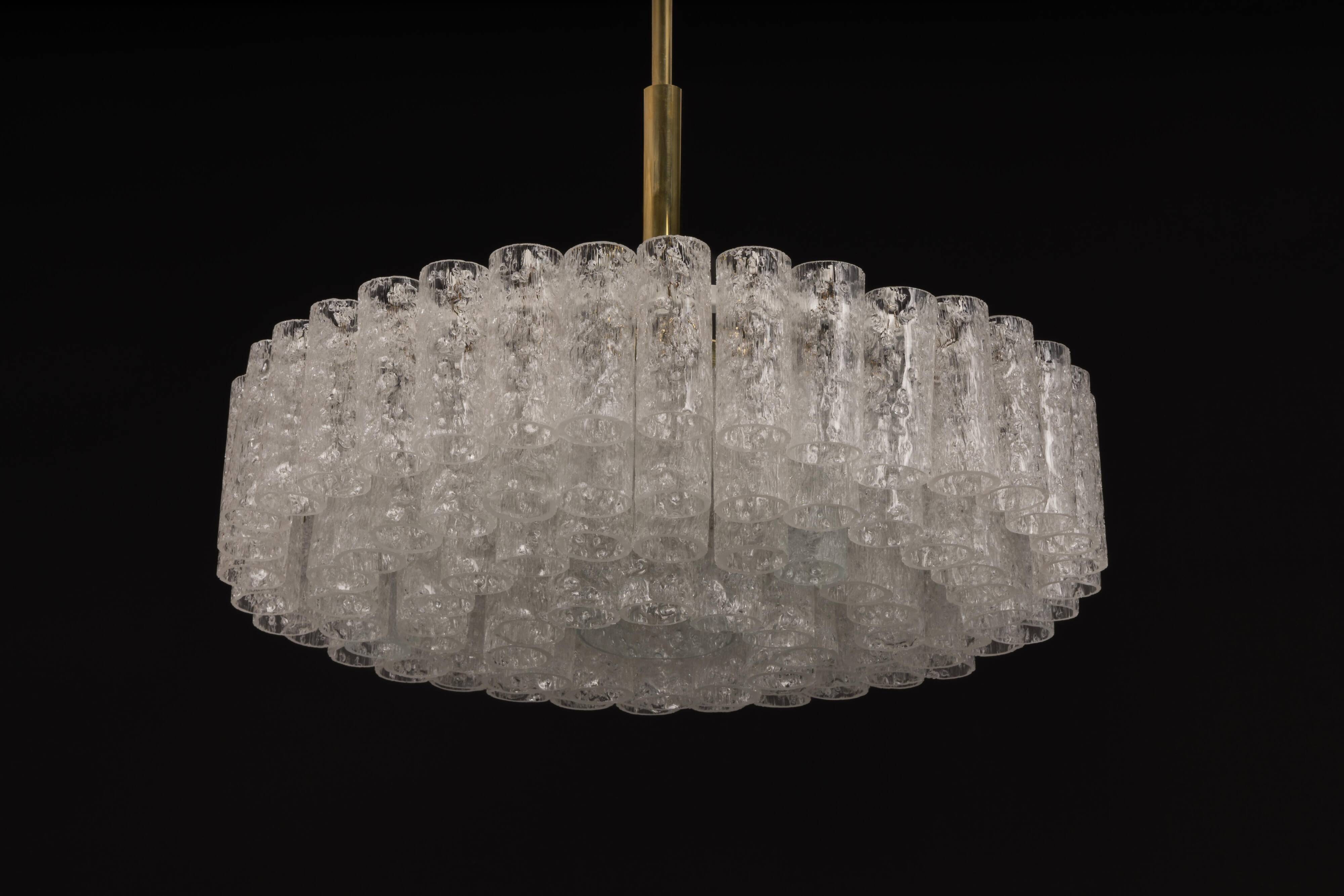 Large Doria chandelier with frosted glass tubes, Germany, 1960s.