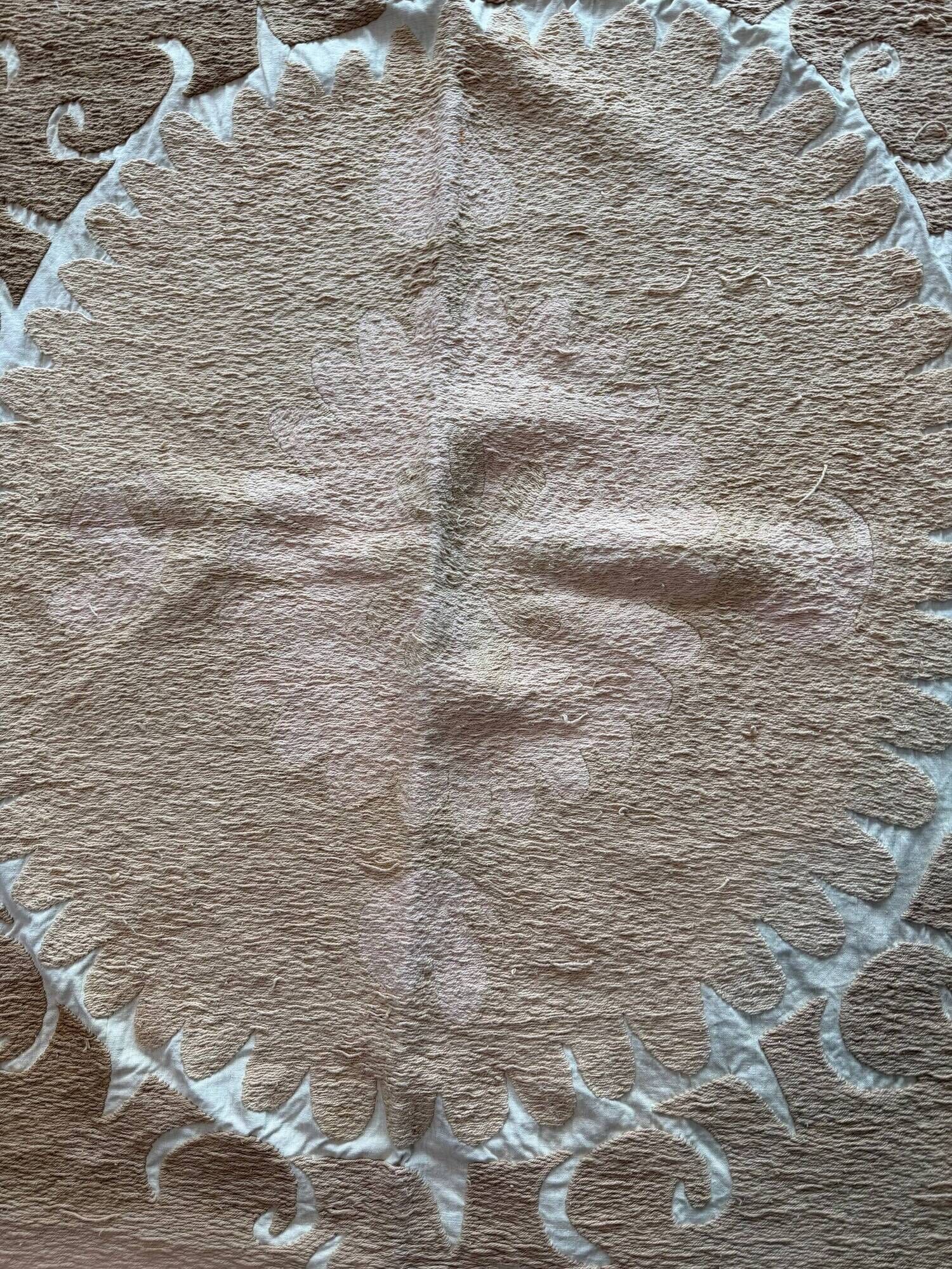 Vintage hand-embroidered tablecloth 132x140 cm