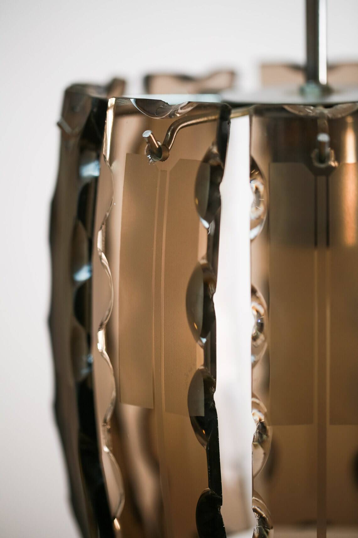 Vintage VECA Murano Glass Chandelier - 1970s Italian Pendant Lamp