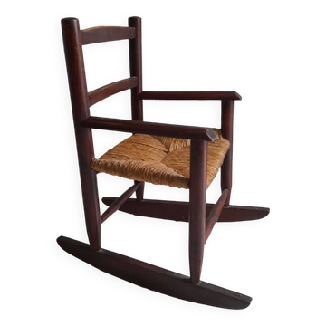 Fauteuil a bascule enfant vintage année 50 60