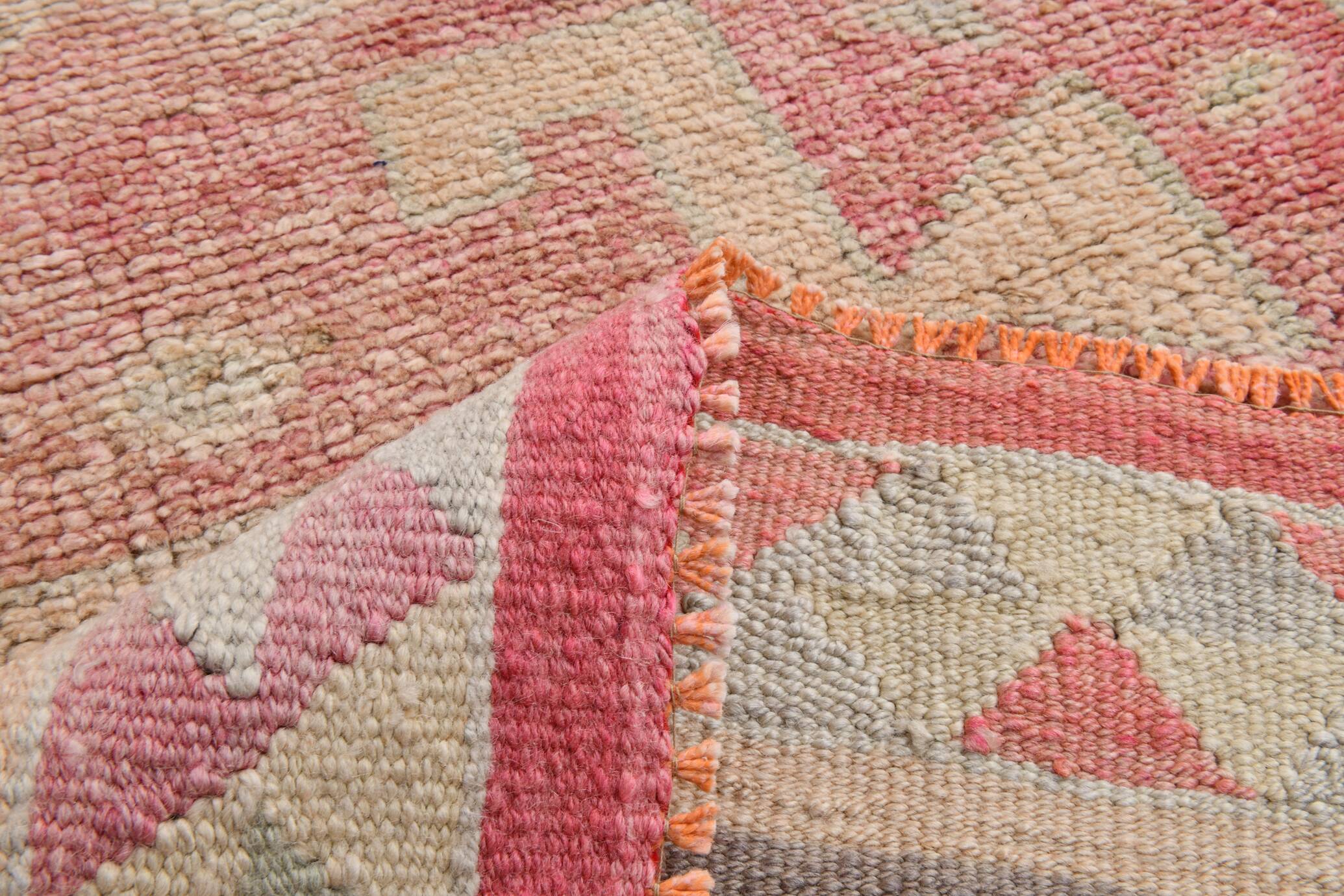3x10 Soft Pink Turkish Vintage Runner Rug, 97x324Cm