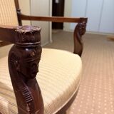 French Empire armchair in mahogany, 18th century.