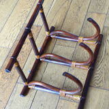 Rattan wall coat rack