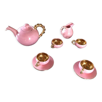 Cerenne gold and pink coffee service