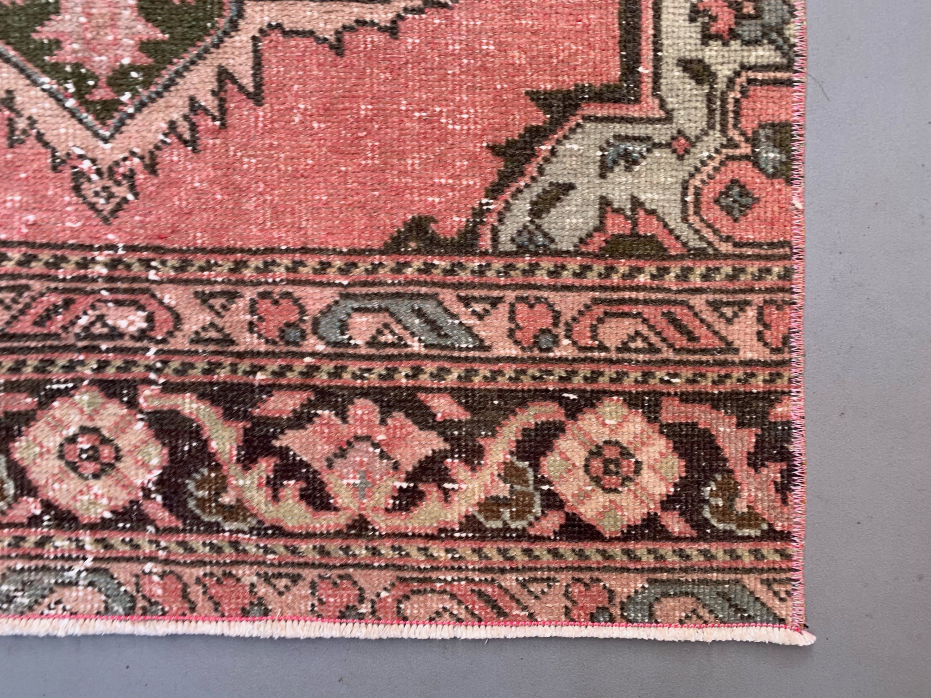 Distressed Turkish Runner 406x81 cm wool Vintage Tribal Rug