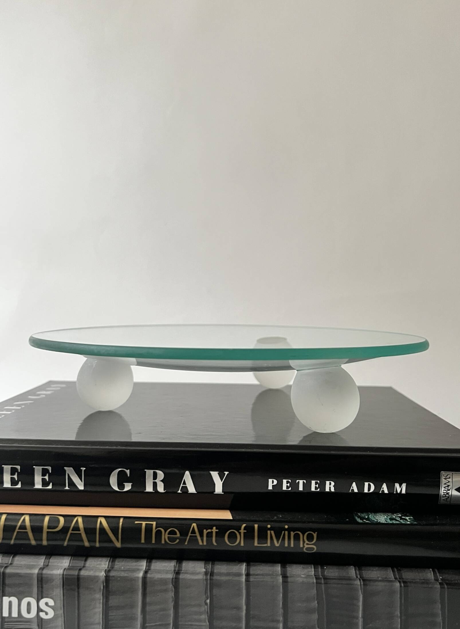 Large Italian glass and spherical frosted glass empty pocket, 1970 design