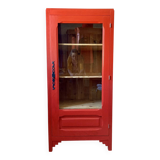 Glazed pine solid wood bonnetière