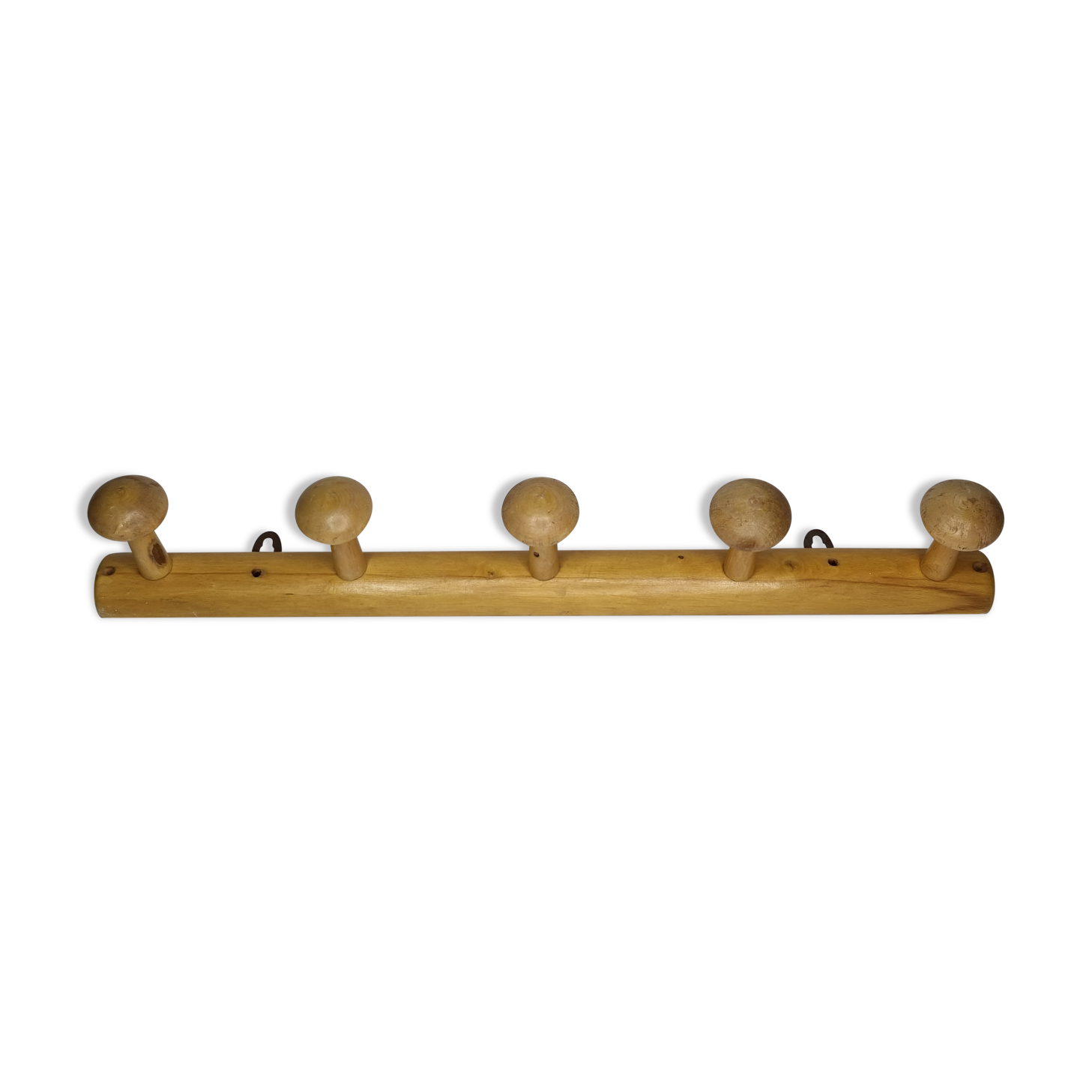 Vintage coat rack in turned wood, 5 hooks