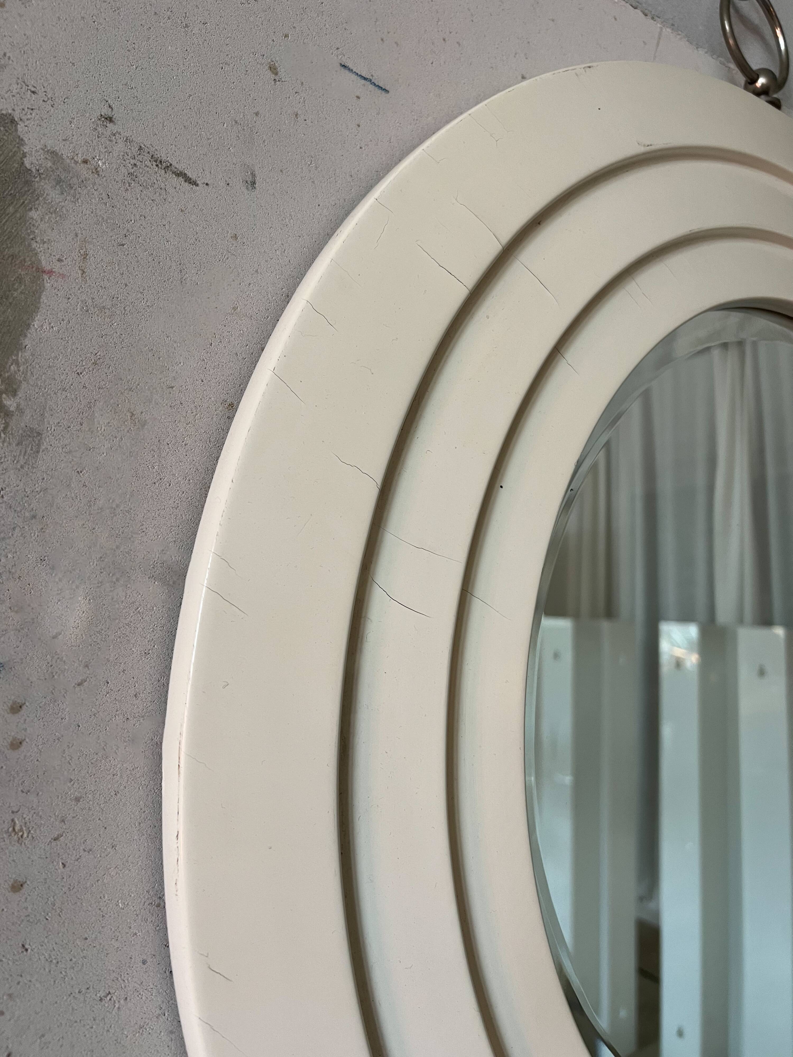 Italian Round Mirror – Sculptural Concentric Frame