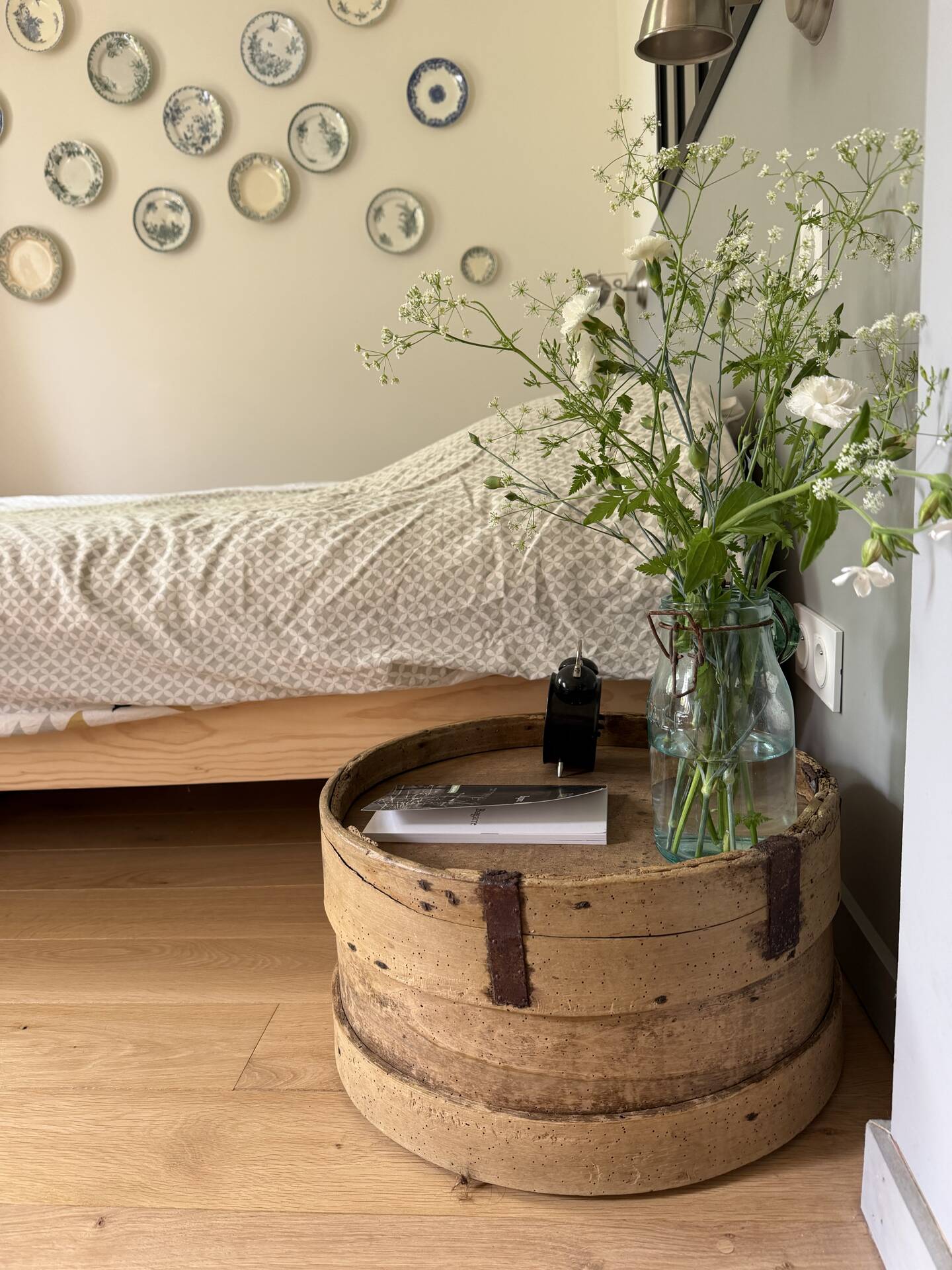 Wooden bedside table