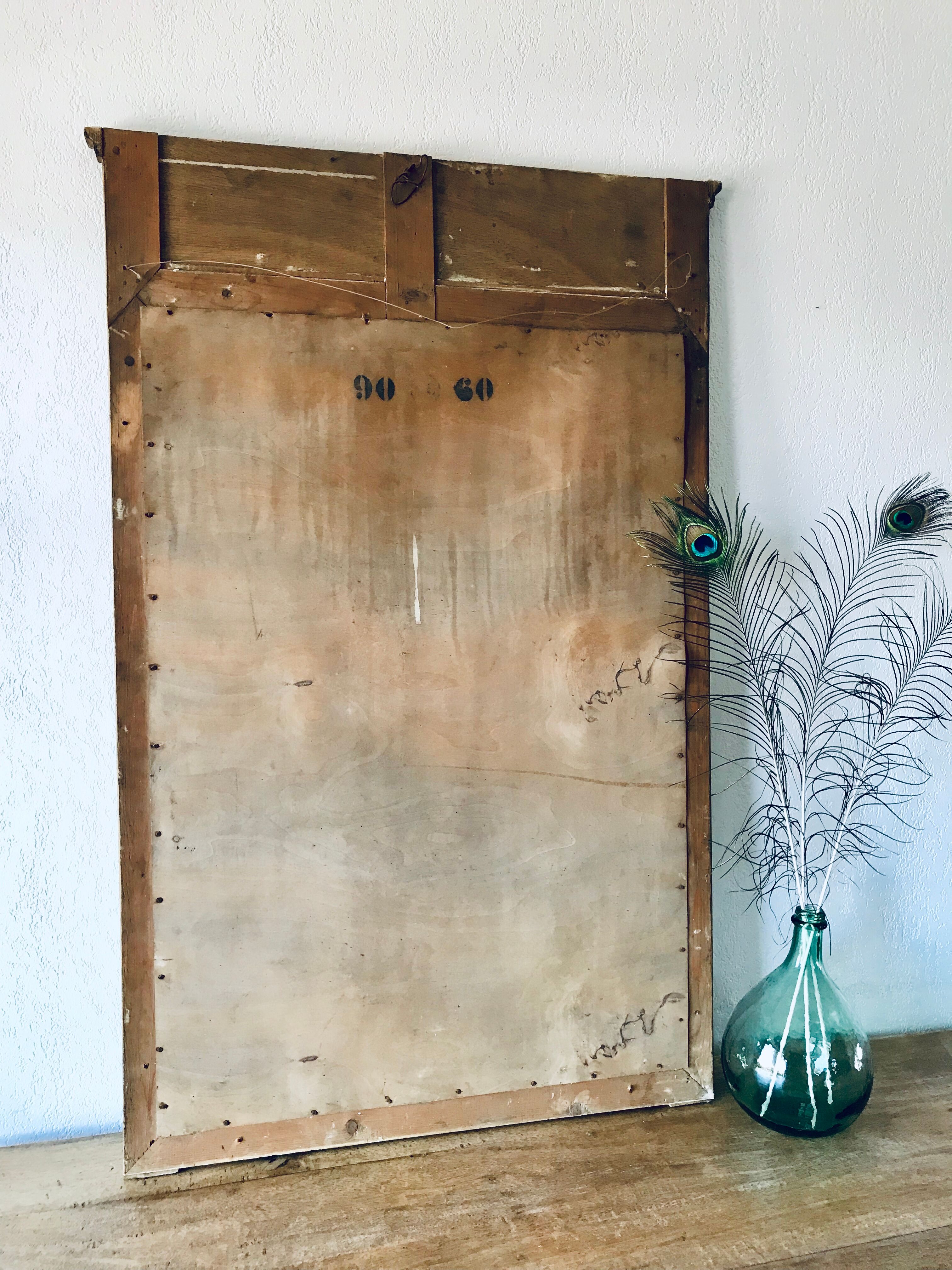 Gilded and beveled pier mirror 88x58cm