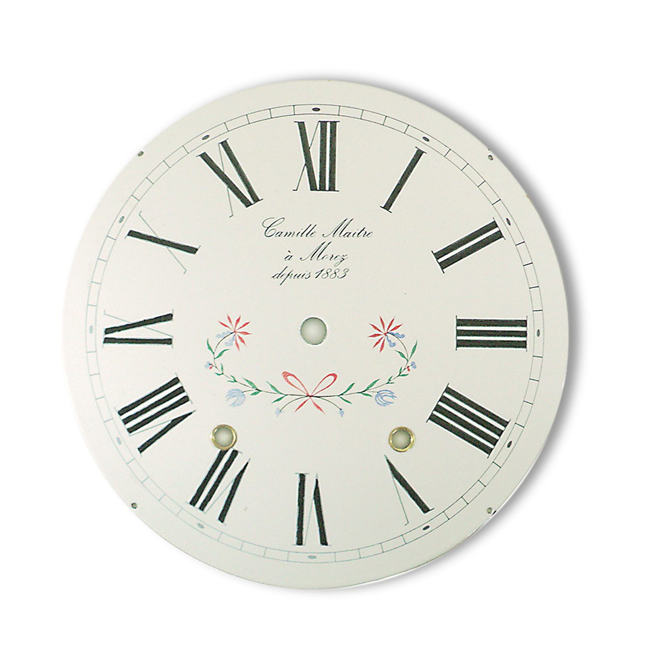 Cadran Horloge Comtoise émaillé J. Fournier - 24 Cm - Galbé - Pièce Horlogerie Ancienne