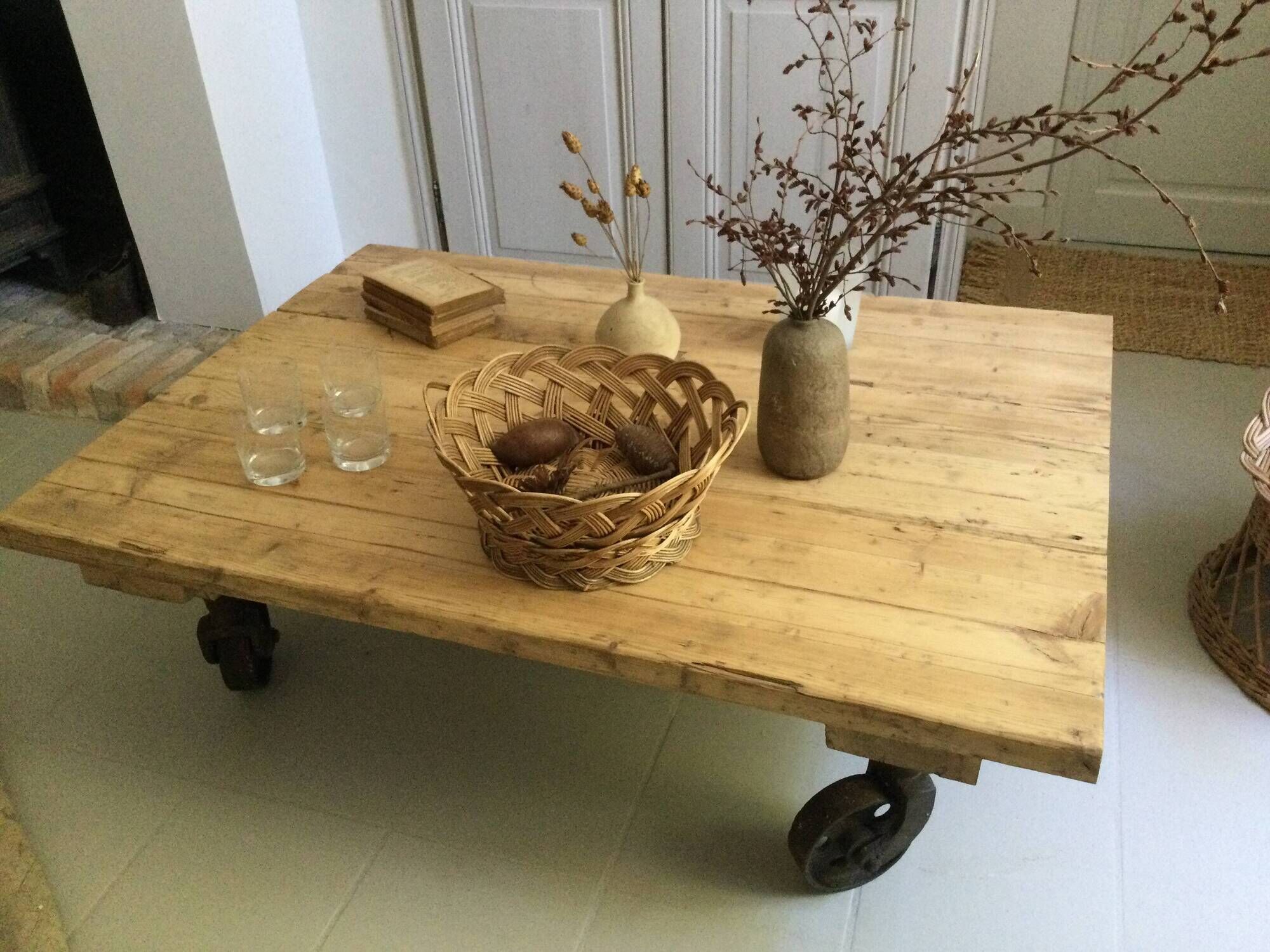 Coffee table on wheels