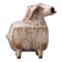 Ceramic sheep figure, sponge-glazed stoneware, Scandinavian mid-century.