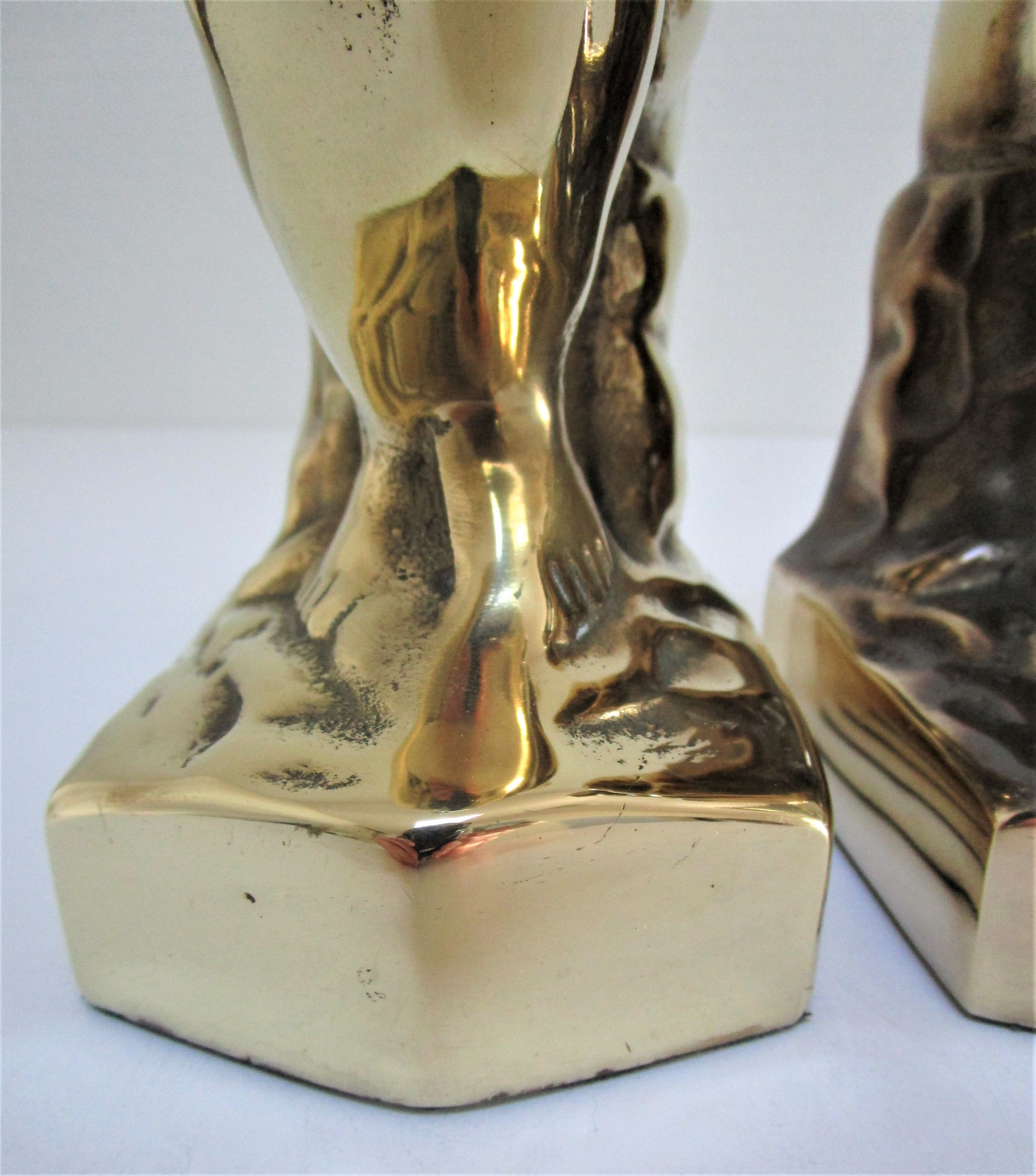 Paire De Serre-Livres En Laiton - Le Penseur De Rodin - Art Décoratif - Occasion