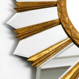 Large gilded Italian XXL Regency Sunburst Wall Mirror | diameter 93 cm