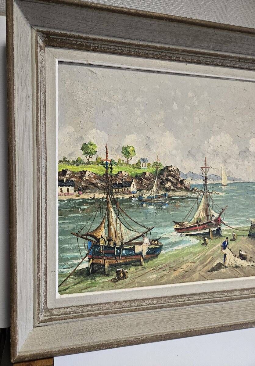 Charles vaniscotte: oil painting on canvas / port in brittany