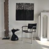 Sofa end in solid wood monoxyl organic shape black color