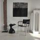 Sofa end in solid wood monoxyl organic shape black color