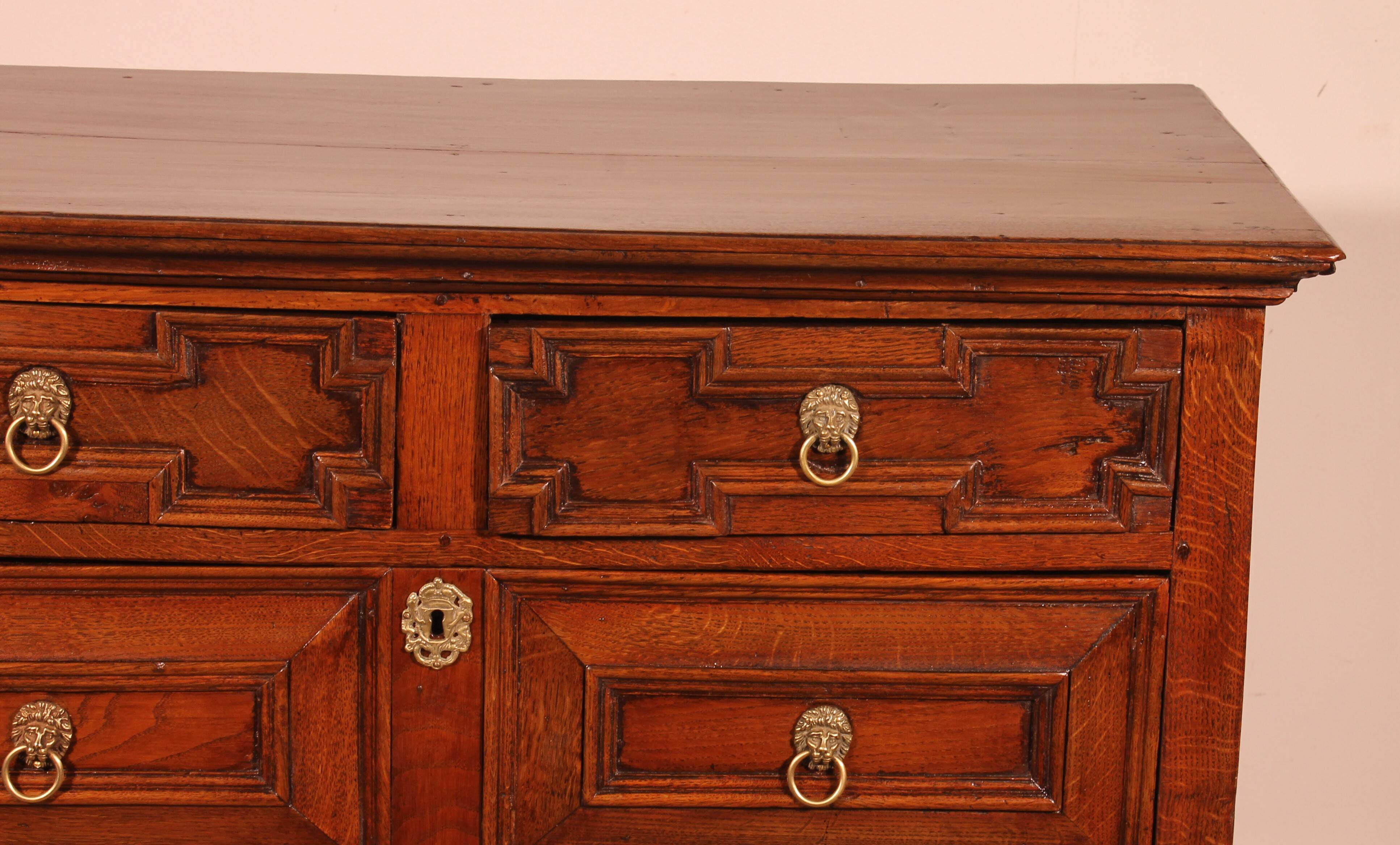 Jacobean Oak Commode 17th Century