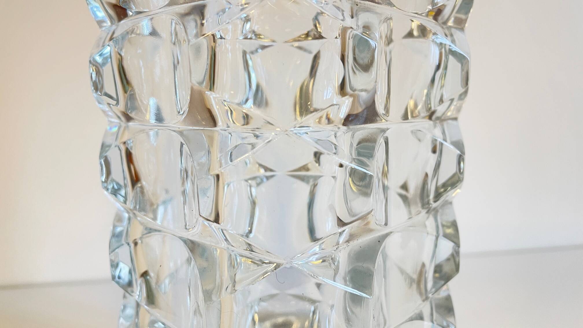 Geometric semi-crystal vase 1950s