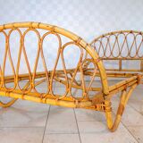 Basket bed, rattan day bed from the 60s-70s