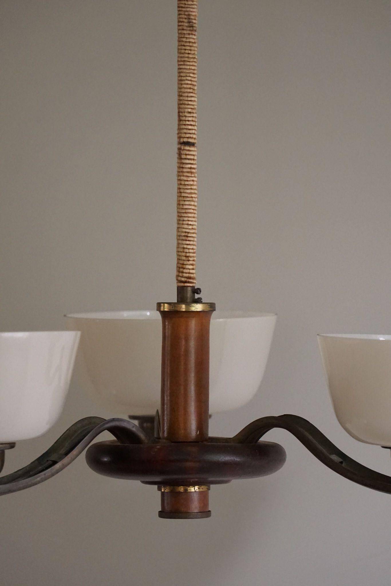 Paavo Tynell for Taito Oy, an Art Deco chandelier model '1255/3', Finland, 1930s.