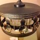Suspension in enamelled amber glass / vintage 60s-70s