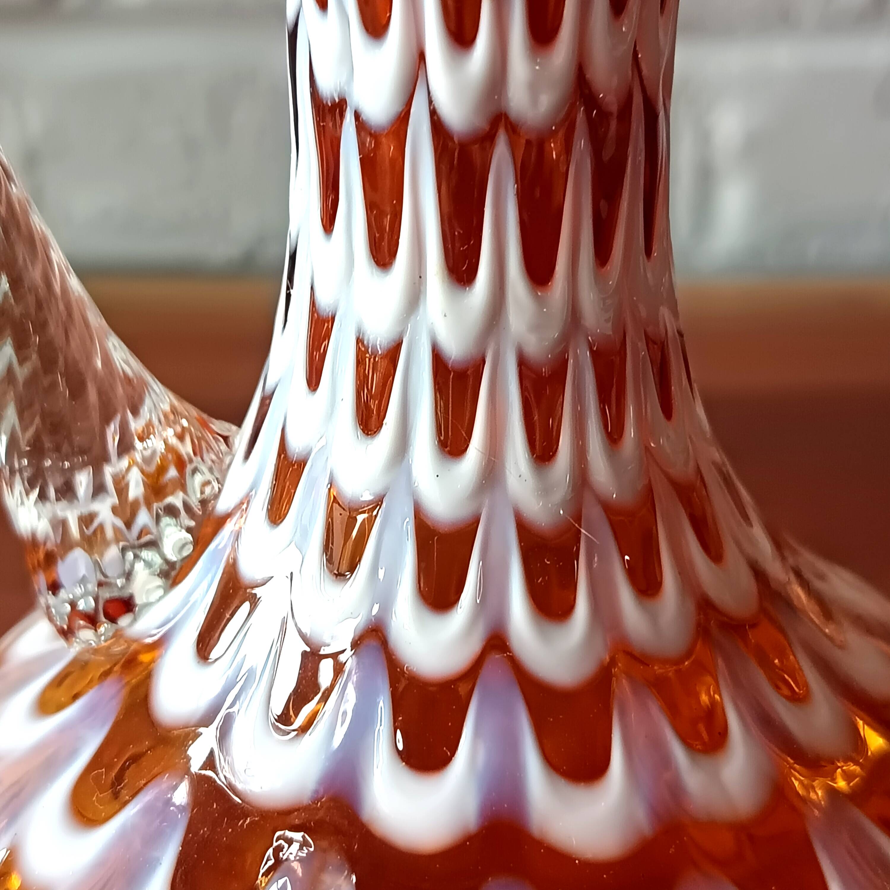Vintage Murano style amber glass vase