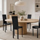 4 black leather chairs – Elegance and design