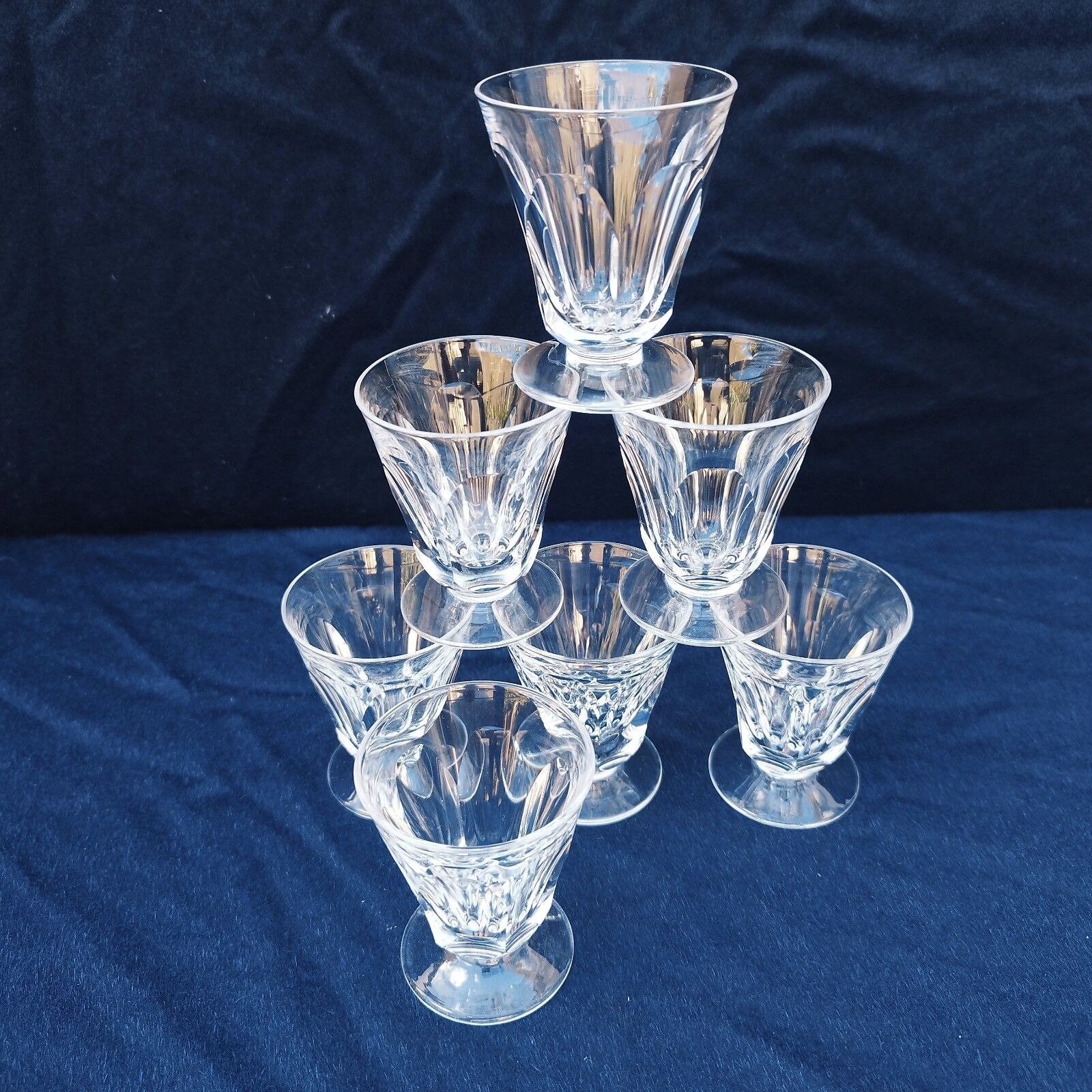 7 verres apéritif  facettes style Harcourt