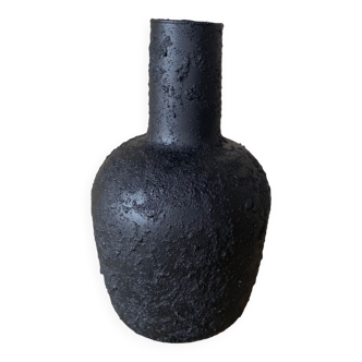 Black concrete effect vase