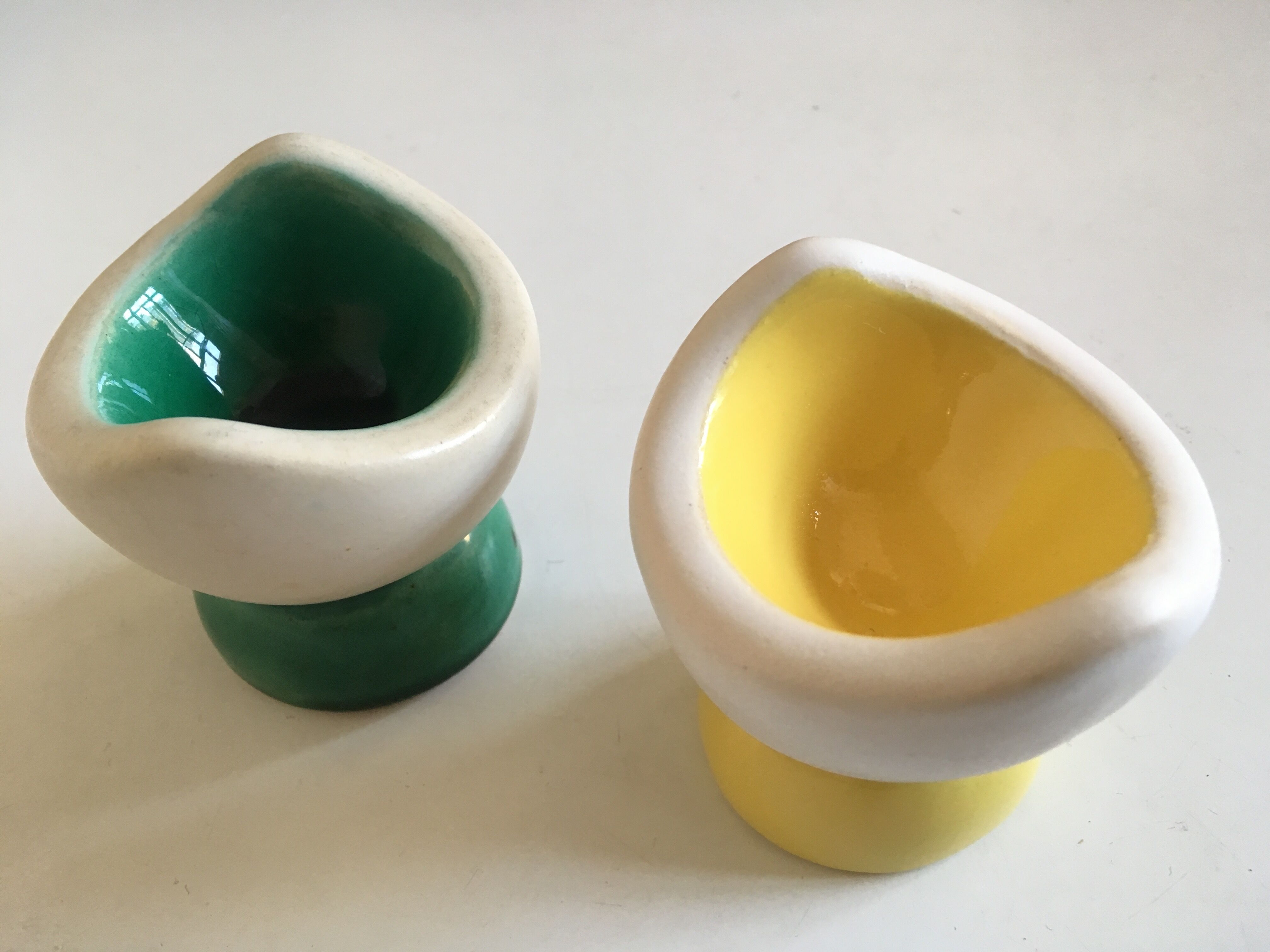 Pair of egg cups modernists workshop ceramic 50