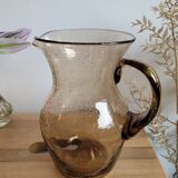 Smoked blown glass pitcher