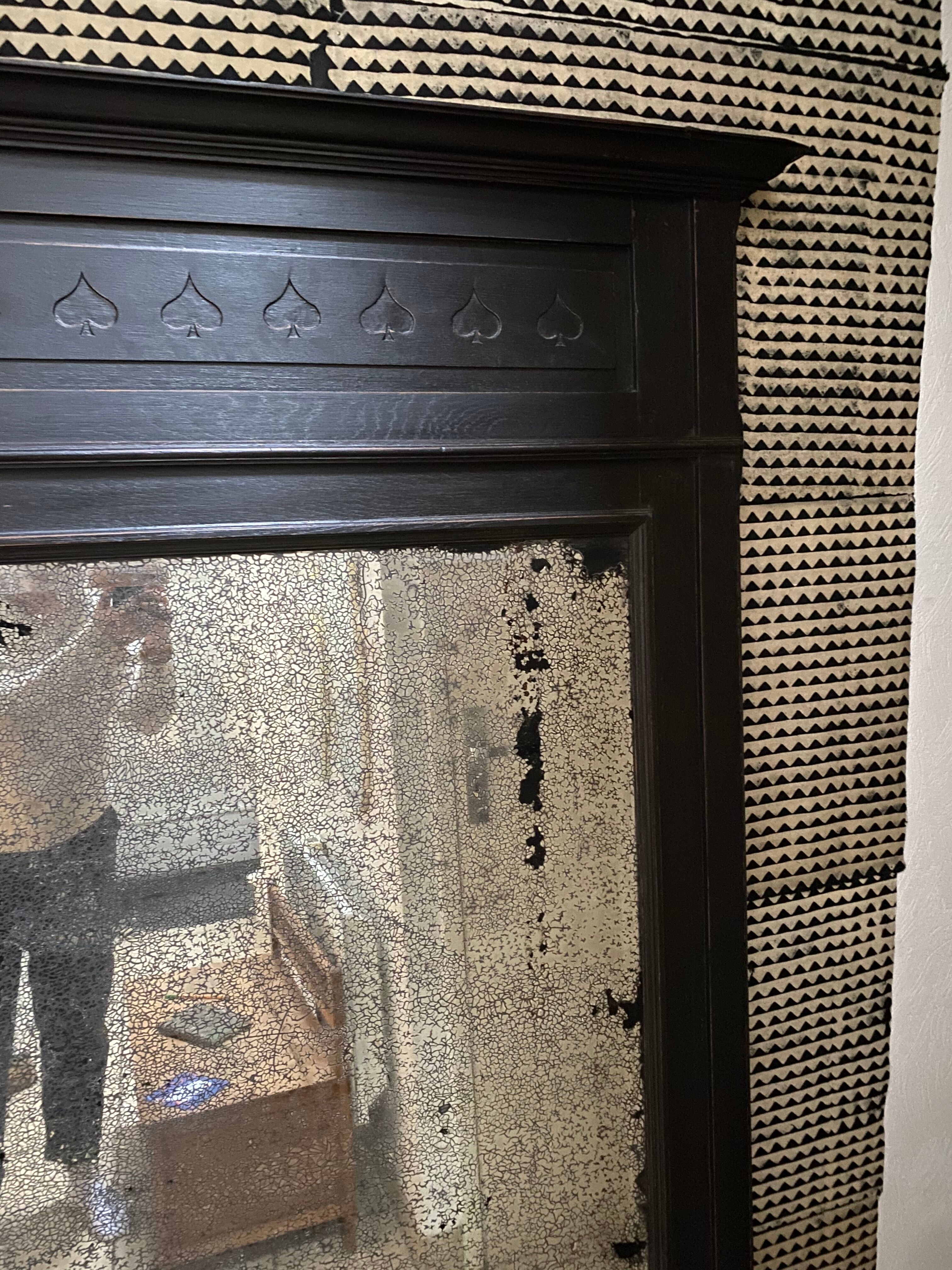 Old XXL mirror in carved wood