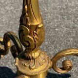 ancien lampadaire / luminaire en bronze doré / vintage