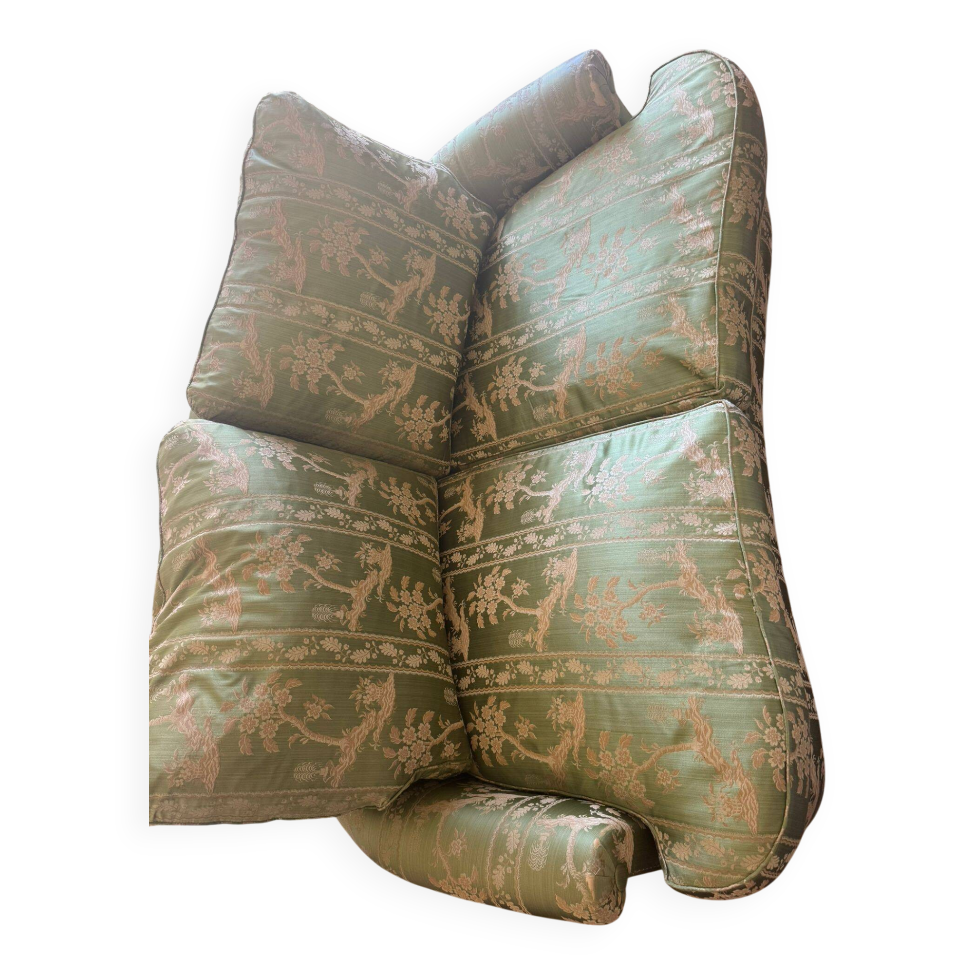 2-seater silk fabric sofa