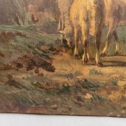 Andres Cortes (Spanish painter 1812-1879), landscape with cows and sheep. Oil on canvas 19th century